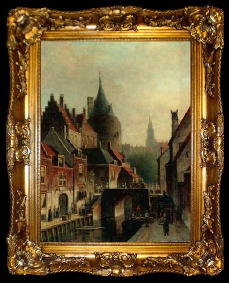 framed  unknow artist European city landscape, street landsacpe, construction, frontstore, building and architecture. 274, ta009-2